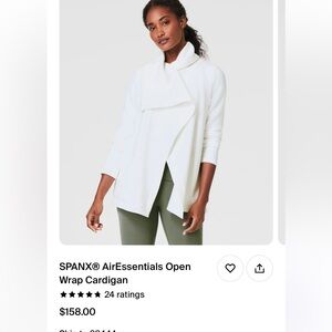 SPANX White Open Wrap Cardigan